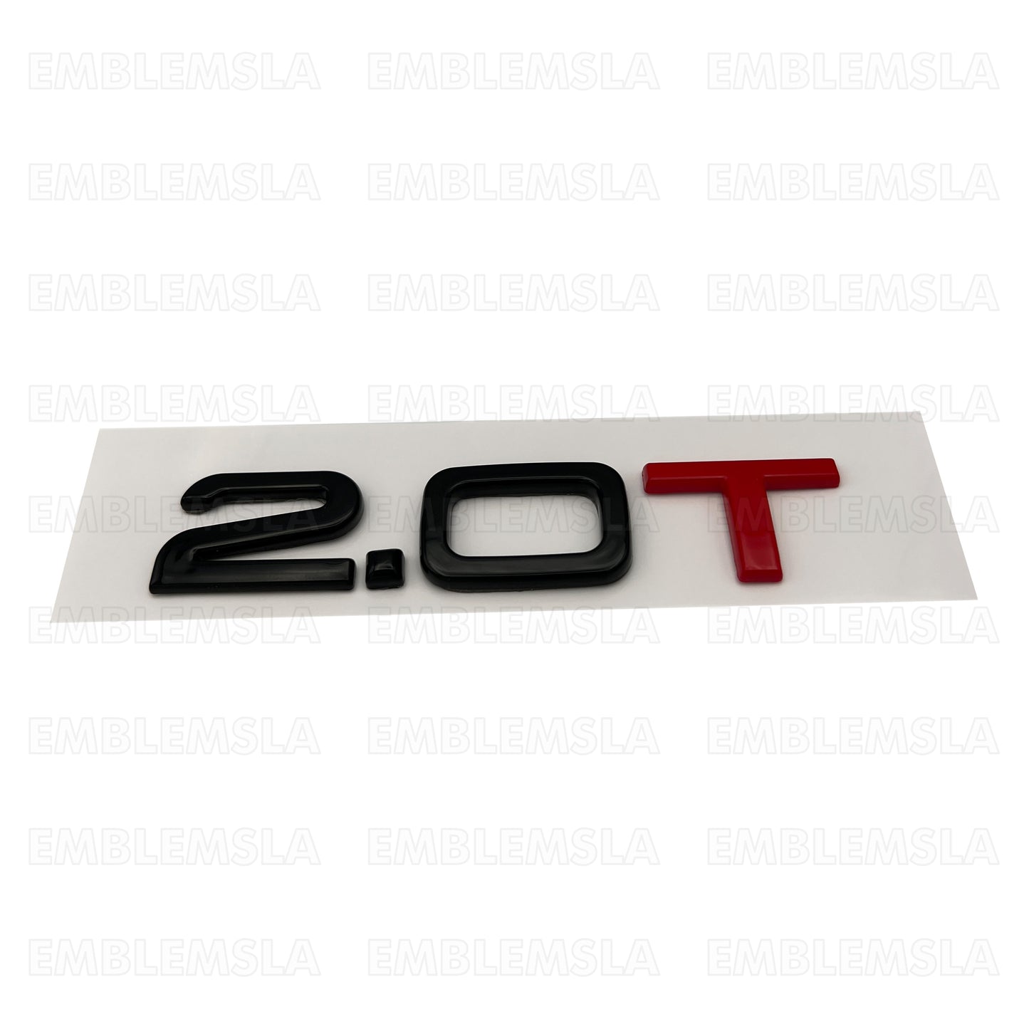 Audi 2.0T Emblem Gloss Black & Red 3D Badge Trunk Nameplate OEM Compact S Line