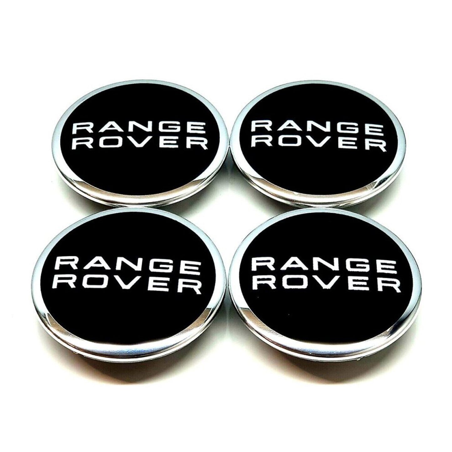 Range Rover 4pcs Black Chrome Wheel Center Caps 63mm Emblem Hubcap Cover Fit