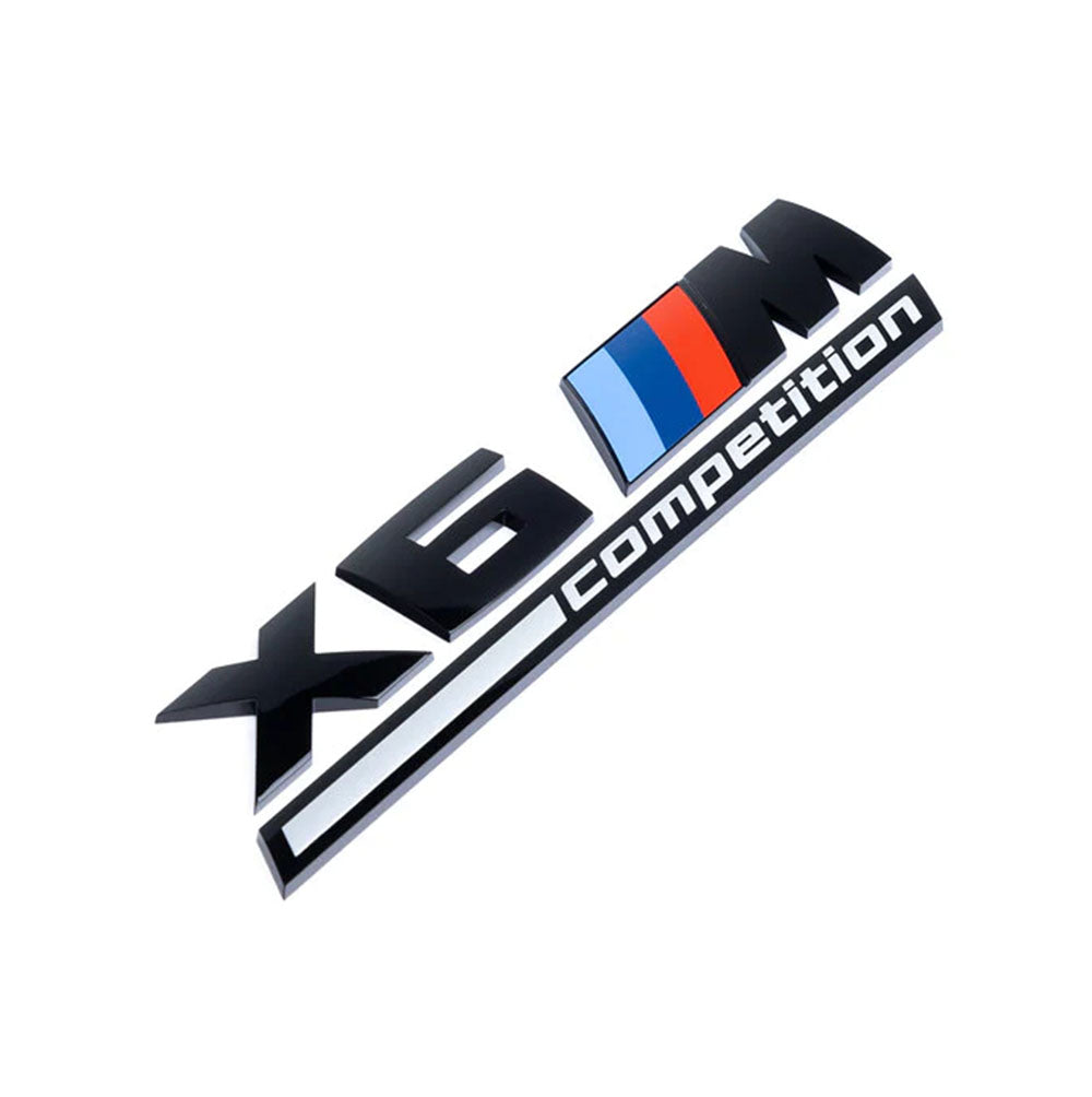 BMW "X6M Competition" Matte Black Trunk Lid Emblem Sticker Badges Logo Sticker