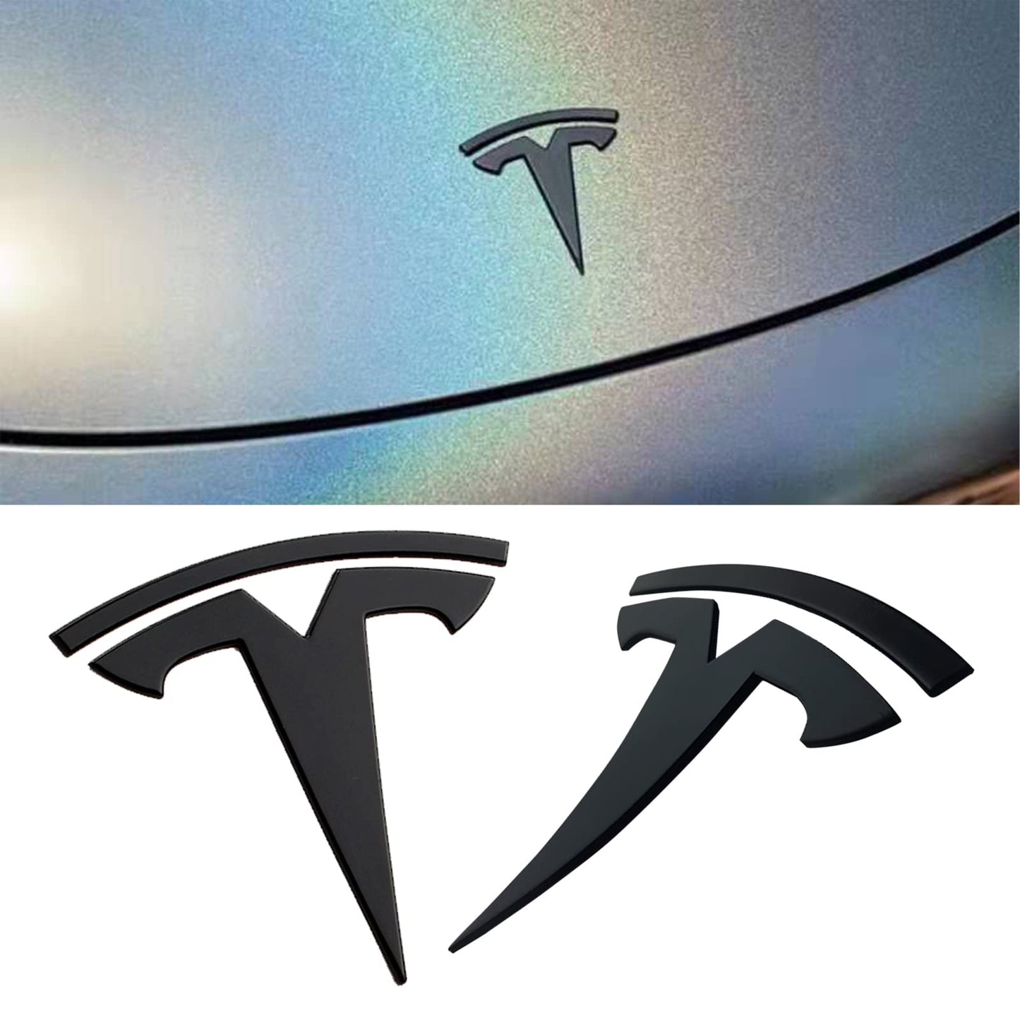 Tesla Model Y Front Hood Emblem Matte Black Frunk T Badge Logo Oem Upgrade