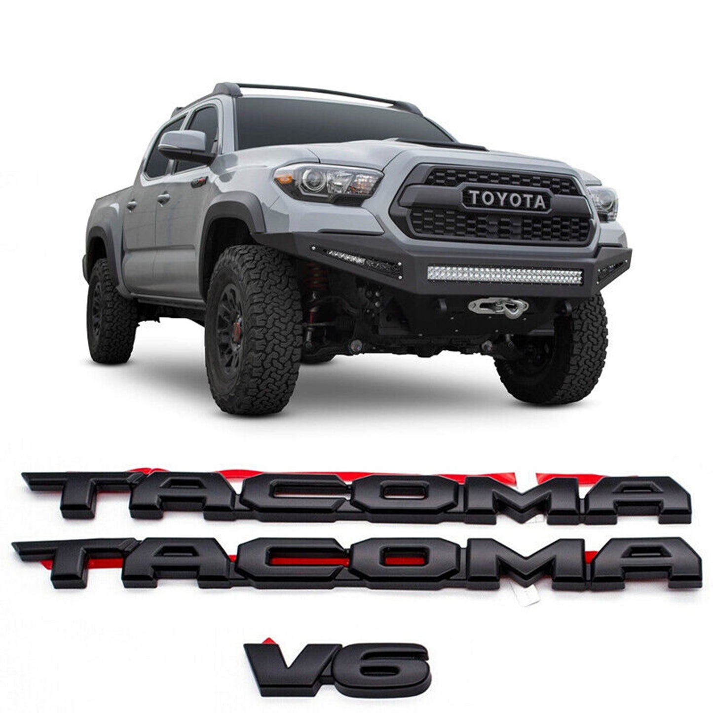 2016-2021 Toyota Tacoma Tag Matte Trd Off Road Blackout Emblem Overlay Kit Oem V6