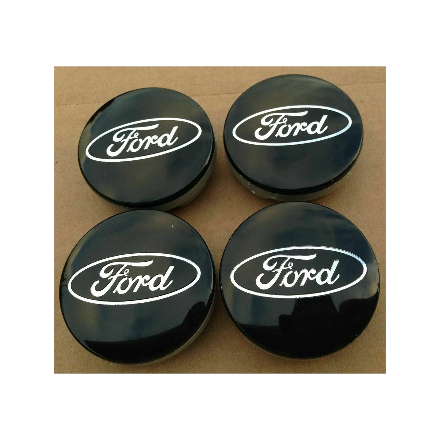 Ford Set of 4 Wheel Center Caps Black 54mm Rim Emblems Hubcaps Cover Logo 2 1/8"