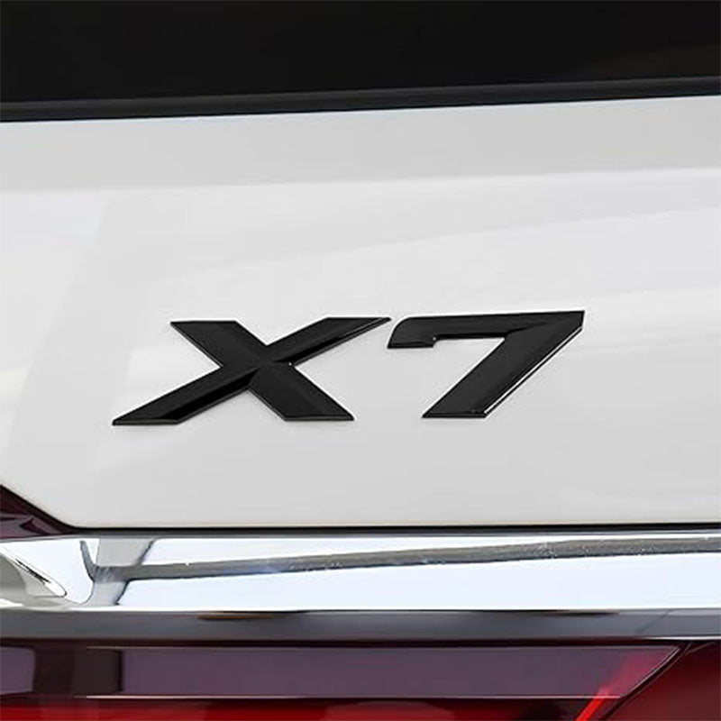BMW X7 Black Emblem. Black BMW X7 Trunk Badge Active