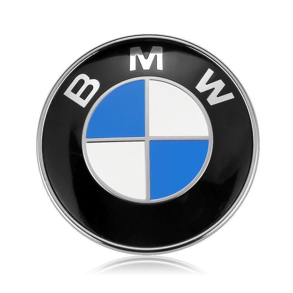 BMW Badge Emblem 2X Front Hood 82mm & Rear Trunk 74mm
