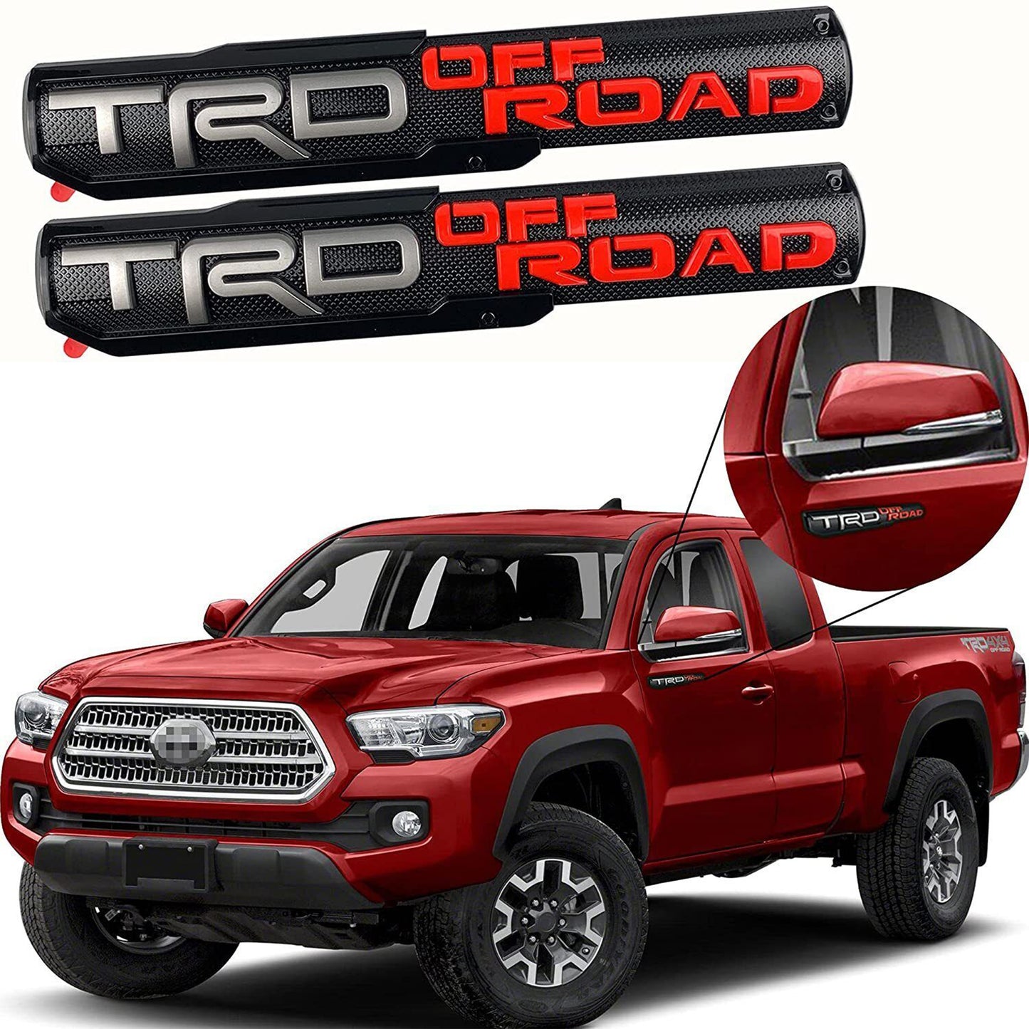 2x Trd Off Road Emblem Sticker Badge Fit All Toyota Sport Pro Sr5 V6 4x4 Trucks