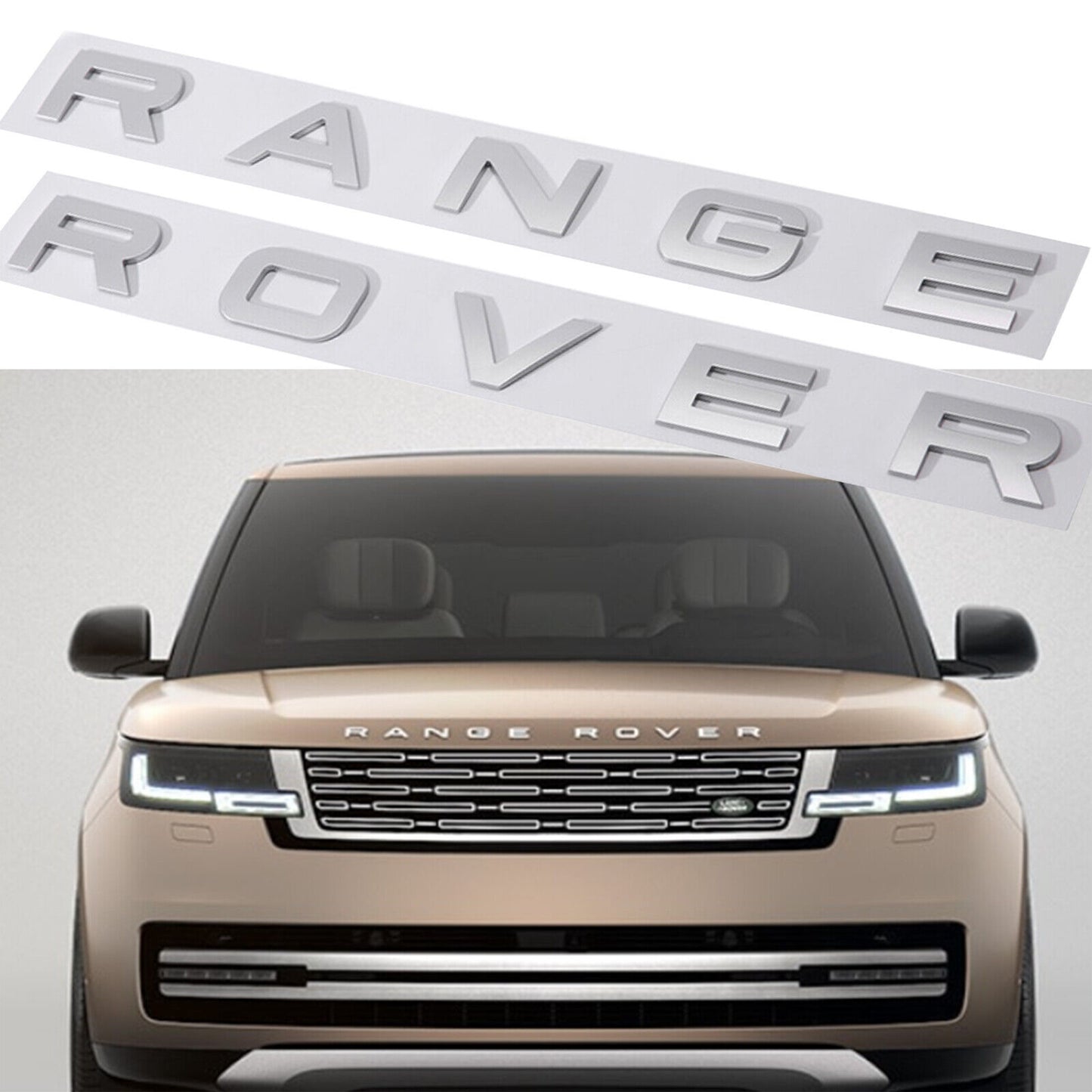 Range Rover Rear Liftgate Logo OEM Emblem Letters Badge Sport White Silver