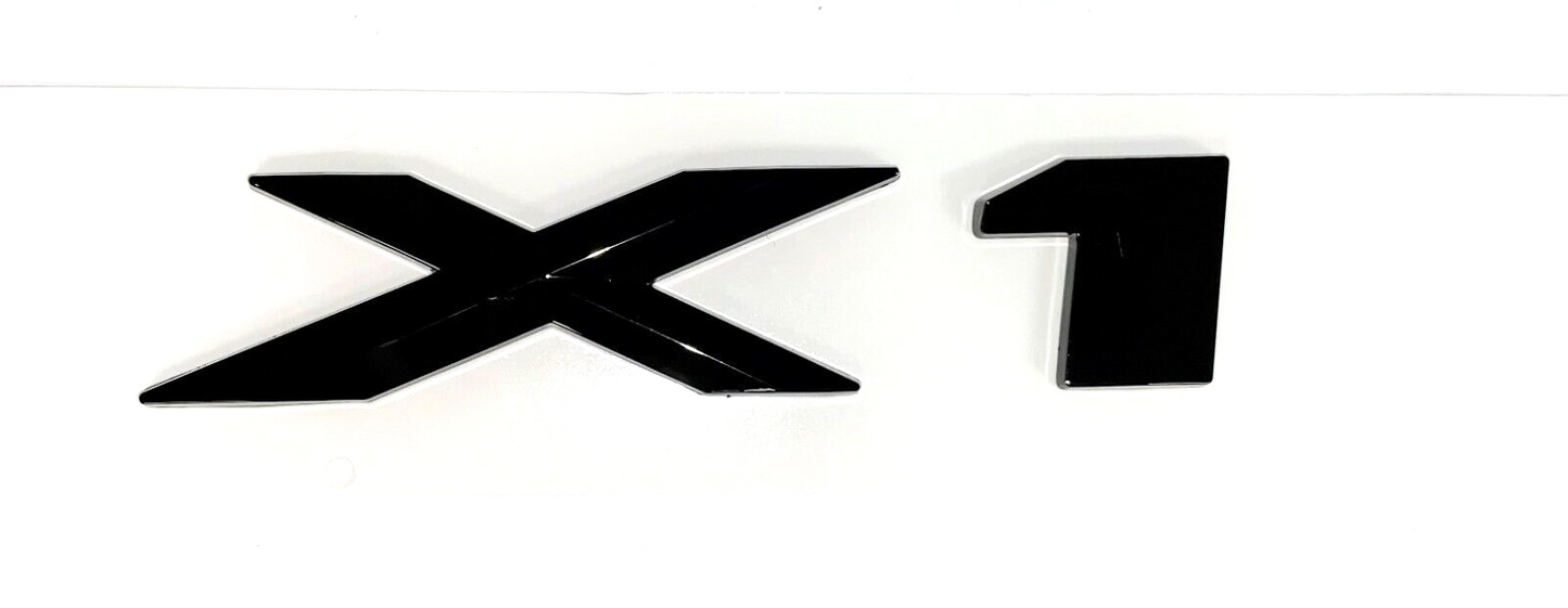BMW X1 Black Emblem. Black BMW X1 Trunk Badge
