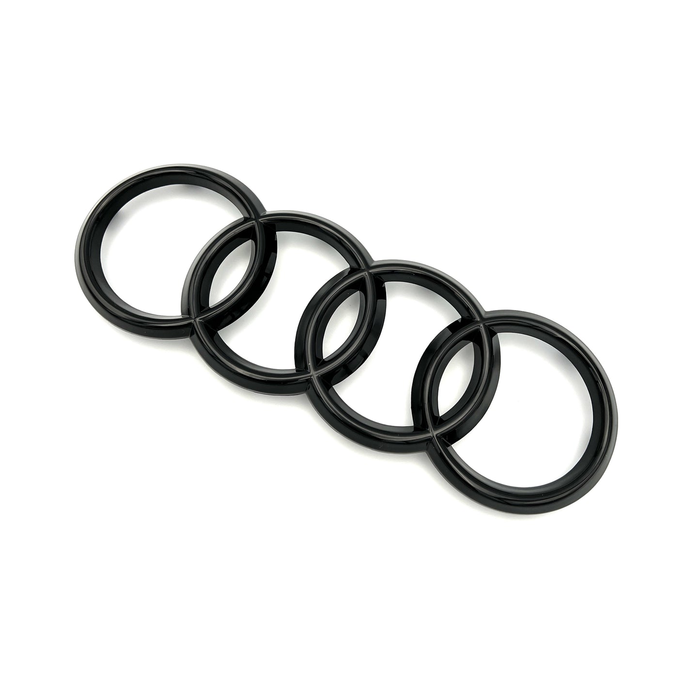 Audi A7 Rings Front Grill Rear Curve Trunk Emblem S7 RS7 Gloss Black Logo OE Set 285mm/203mm