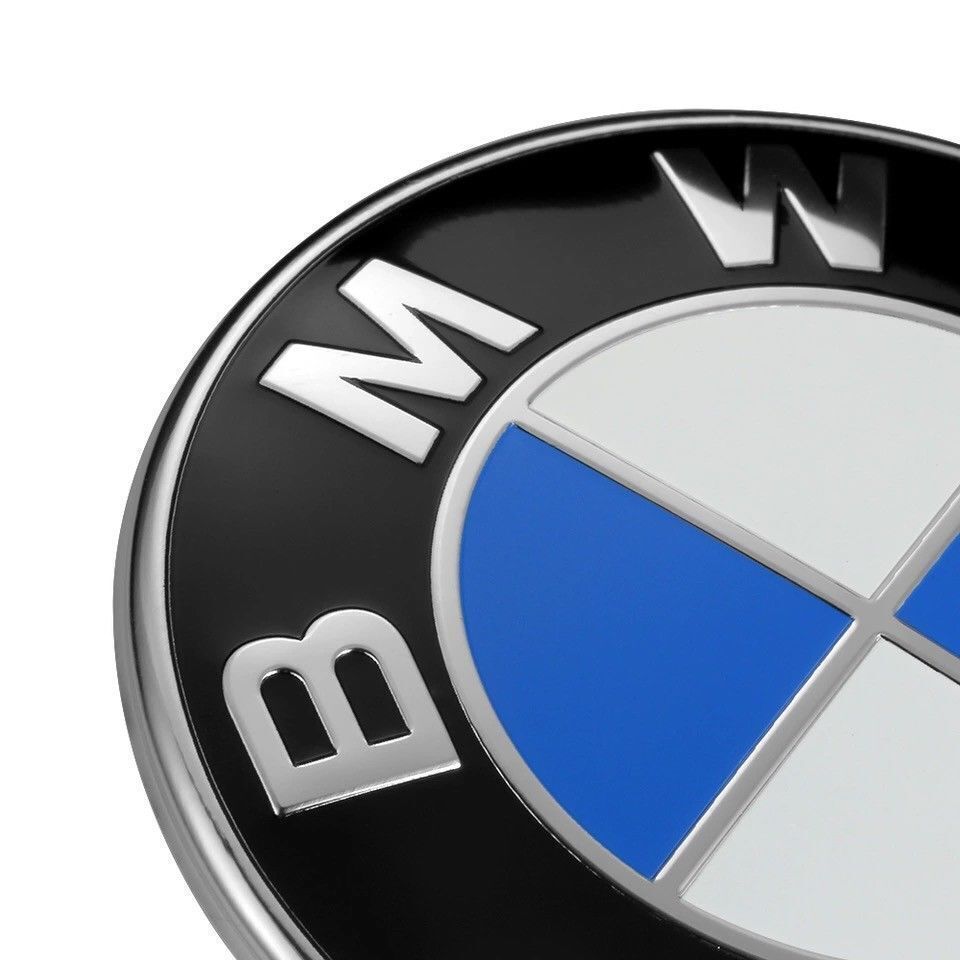 BMW Badge Emblem 2X Front Hood 82mm & Rear Trunk 74mm