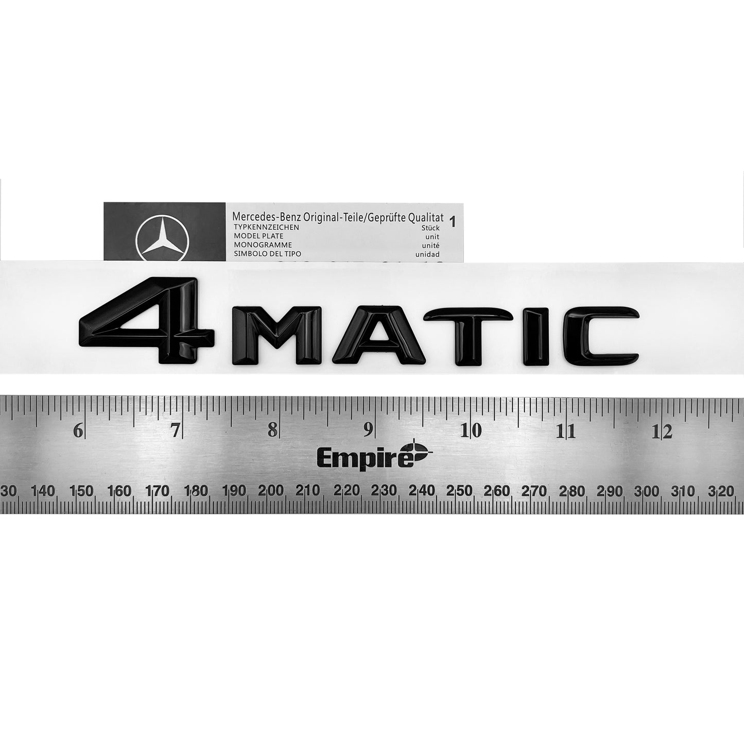 Mercedes Benz 4Matic Trunk Emblem Gloss Black 3D Tailgate Lid OEM Logo Badge AMG New Style Mod