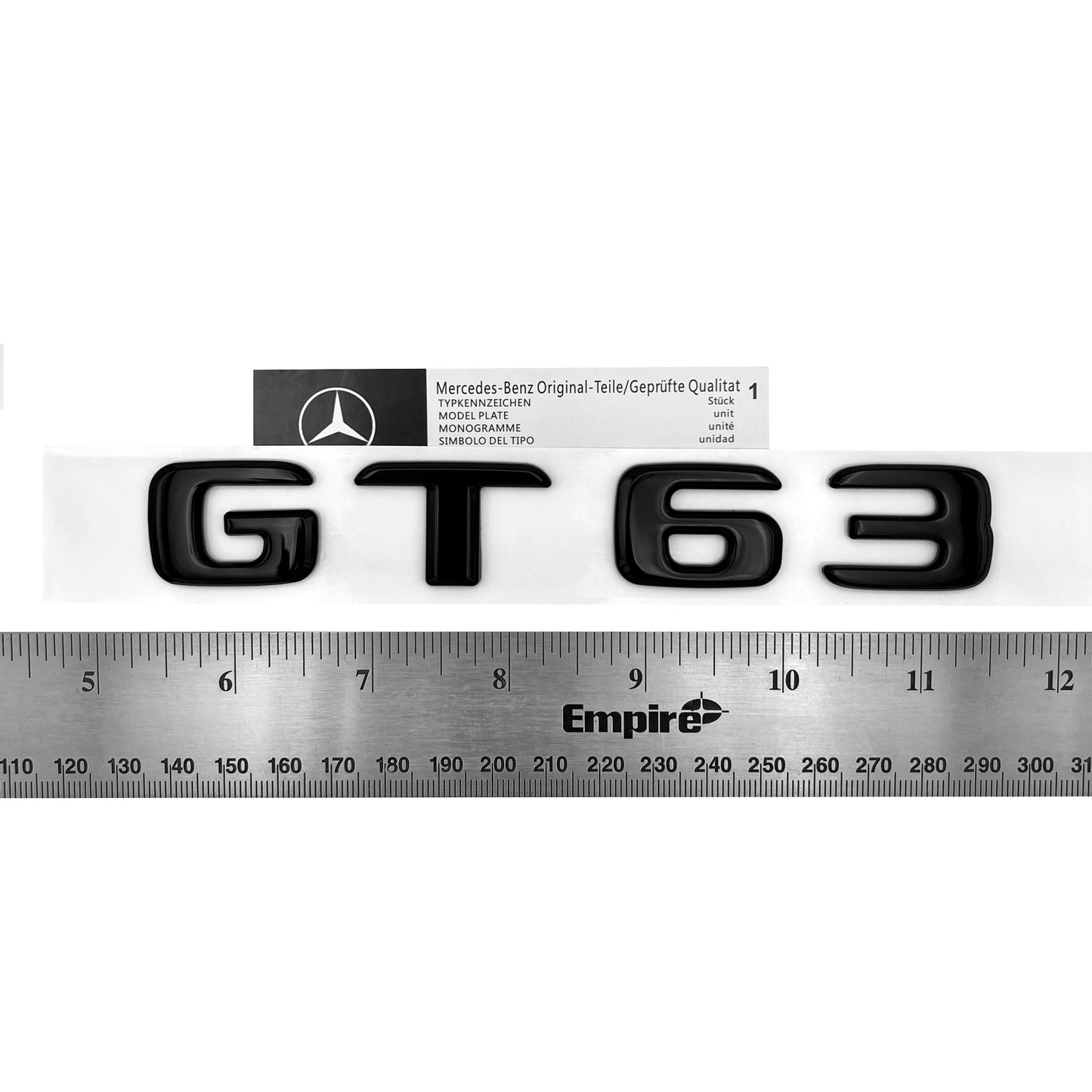 Mercedes Benz GT63 GT 63 OE Spec AMG Emblem Gloss Black 3D Trunk Rear Badge