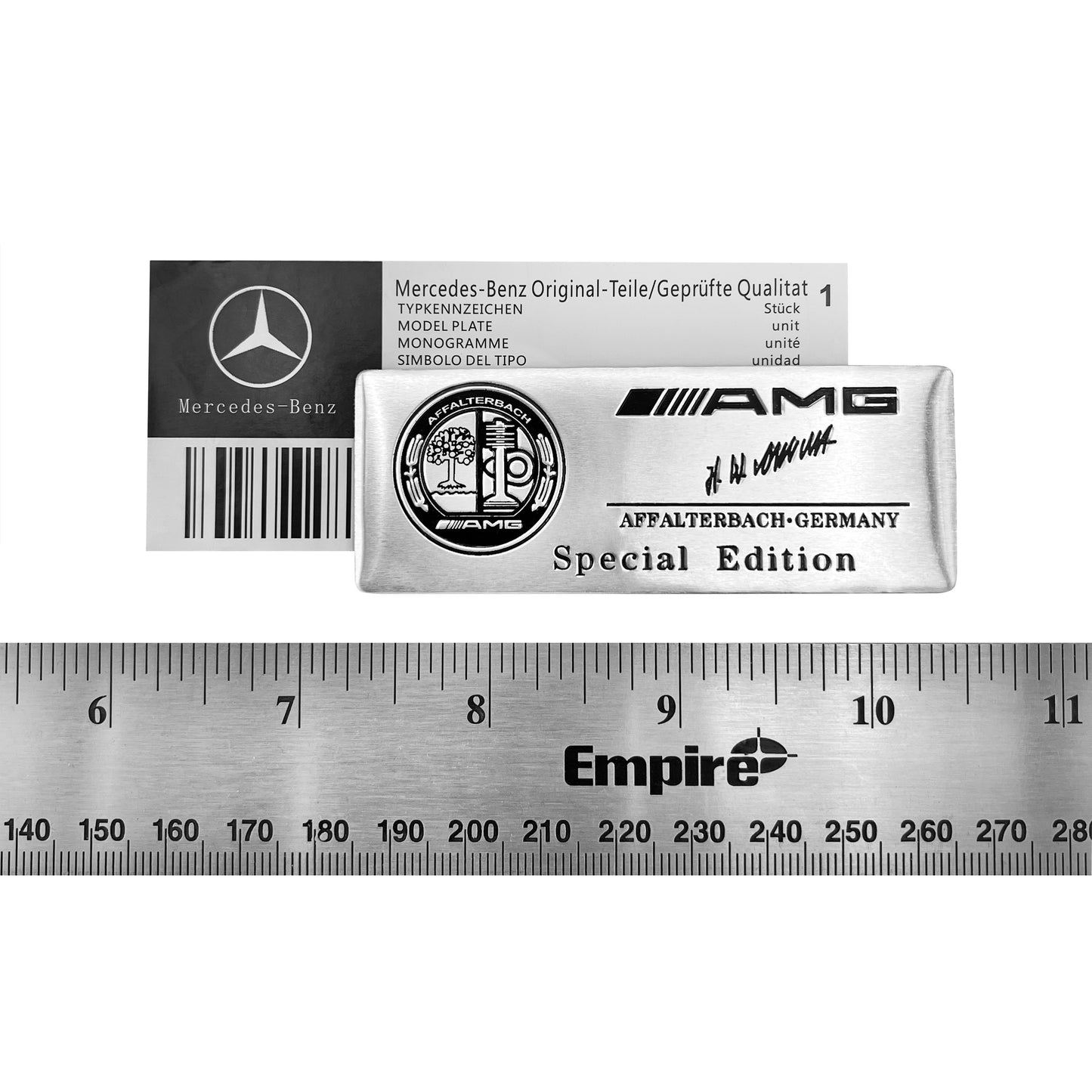 Mercedes-Benz AMG Affalterbach Metal Emblem Black Aluminum Special Edition Interior Side Badge