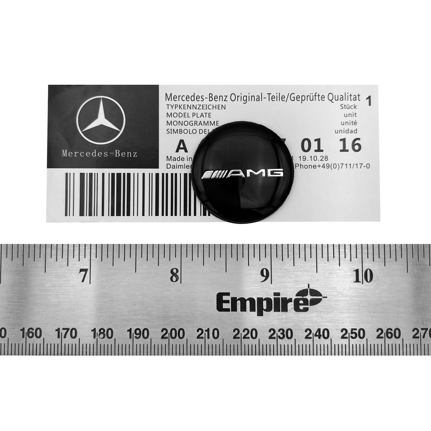 Mercedes Benz C E AMG Emblem Black Chrome Interior Multimedia Button Badge 29mm