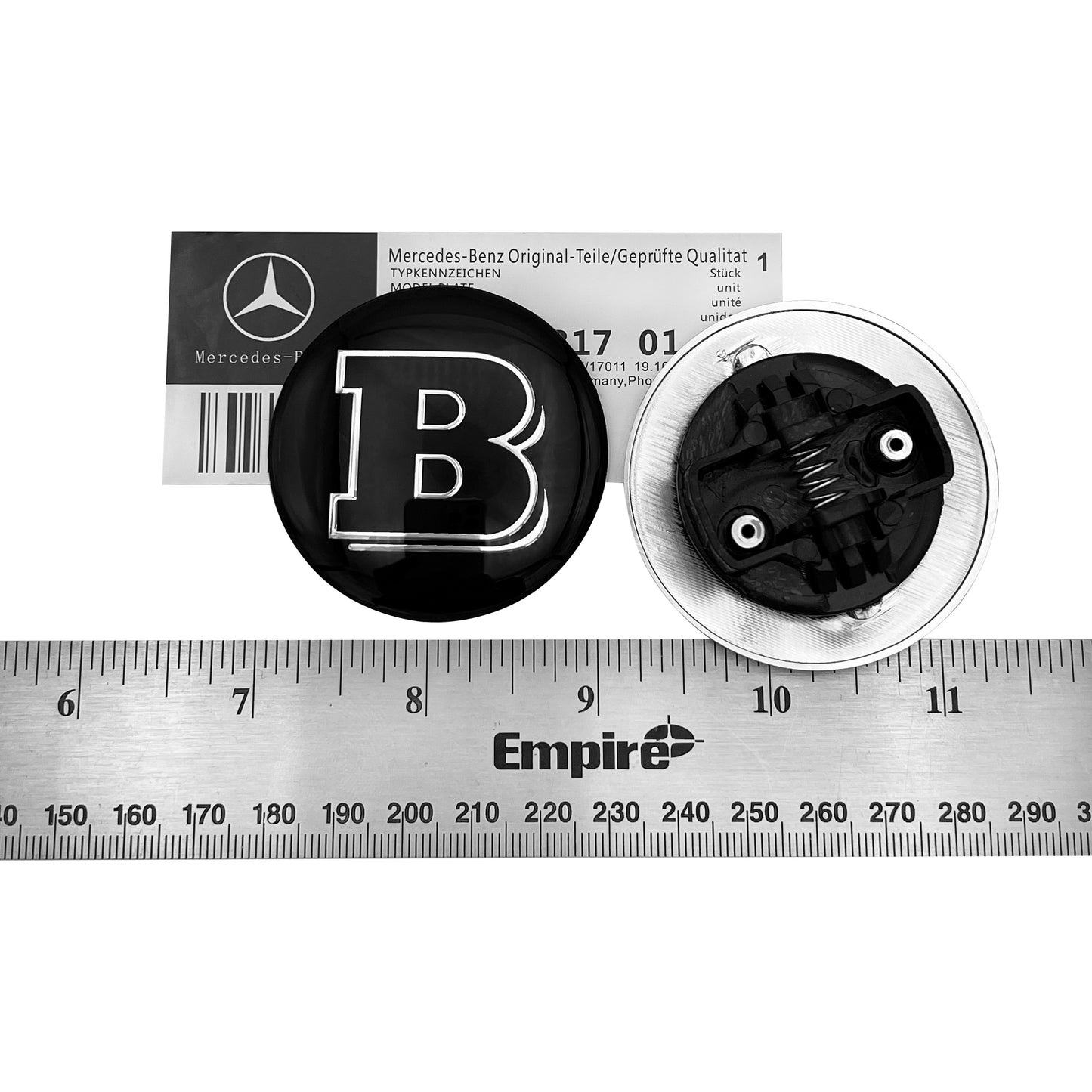 Mercedes Benz AMG Brabus Front Hood Black Emblem Flat Laurel Wreath Badge 57mm