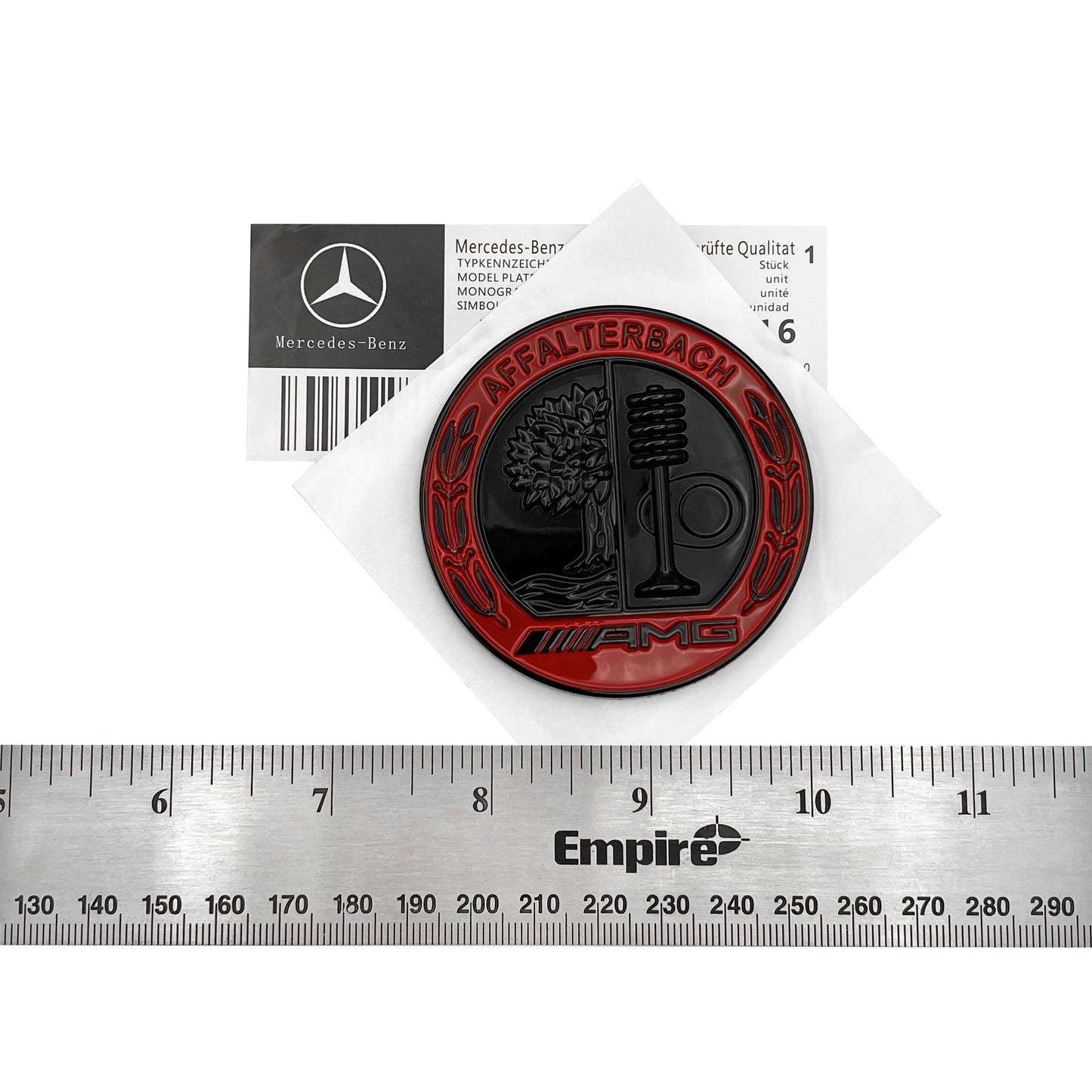 Mercedes Benz S65 AMG Affalterbach Red Black Emblem 3D Quarterpanel Side Trunk Badge 65mm