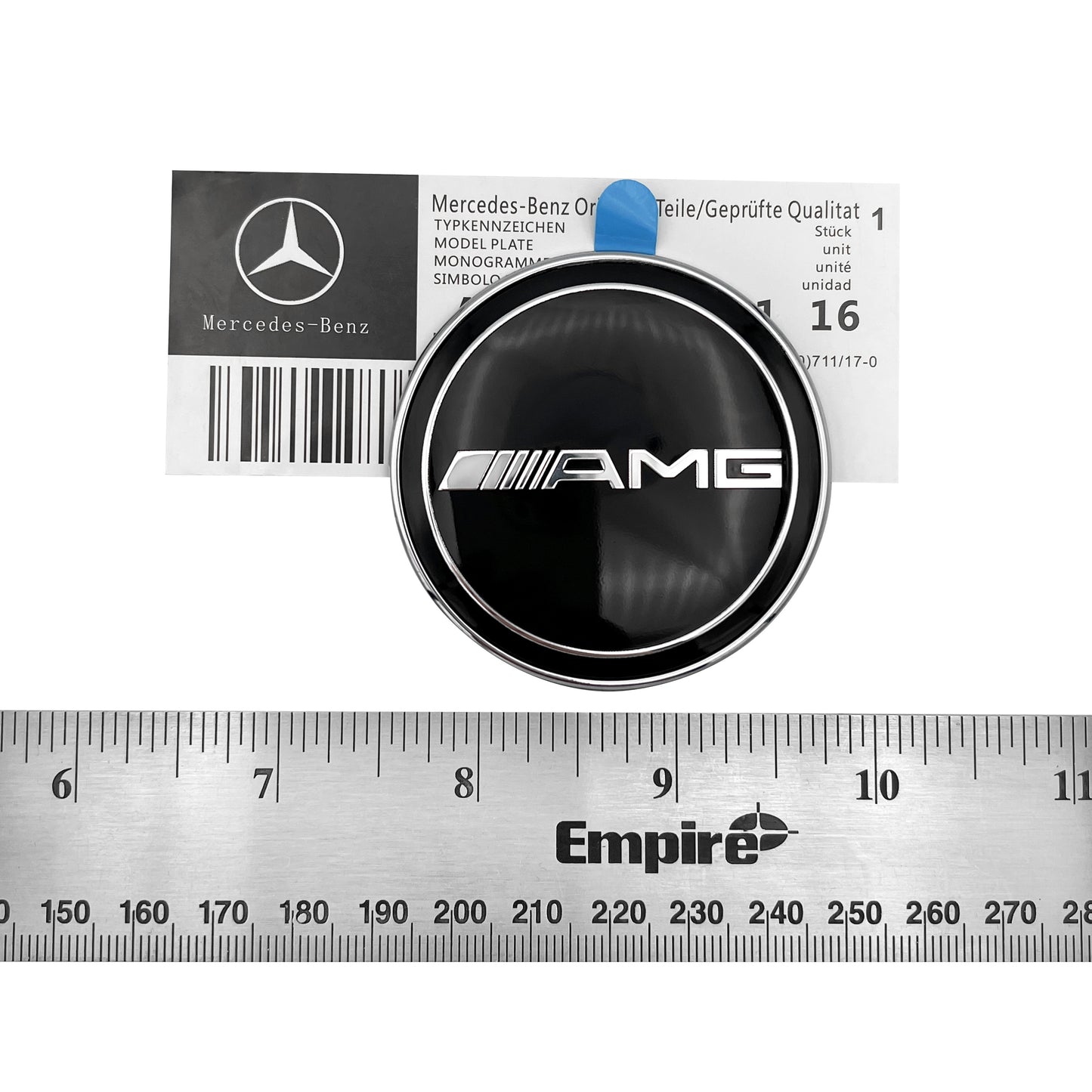 Mercedes Benz AMG Universal Black Hood Emblem Laurel 57mm Front Adhesive Badge