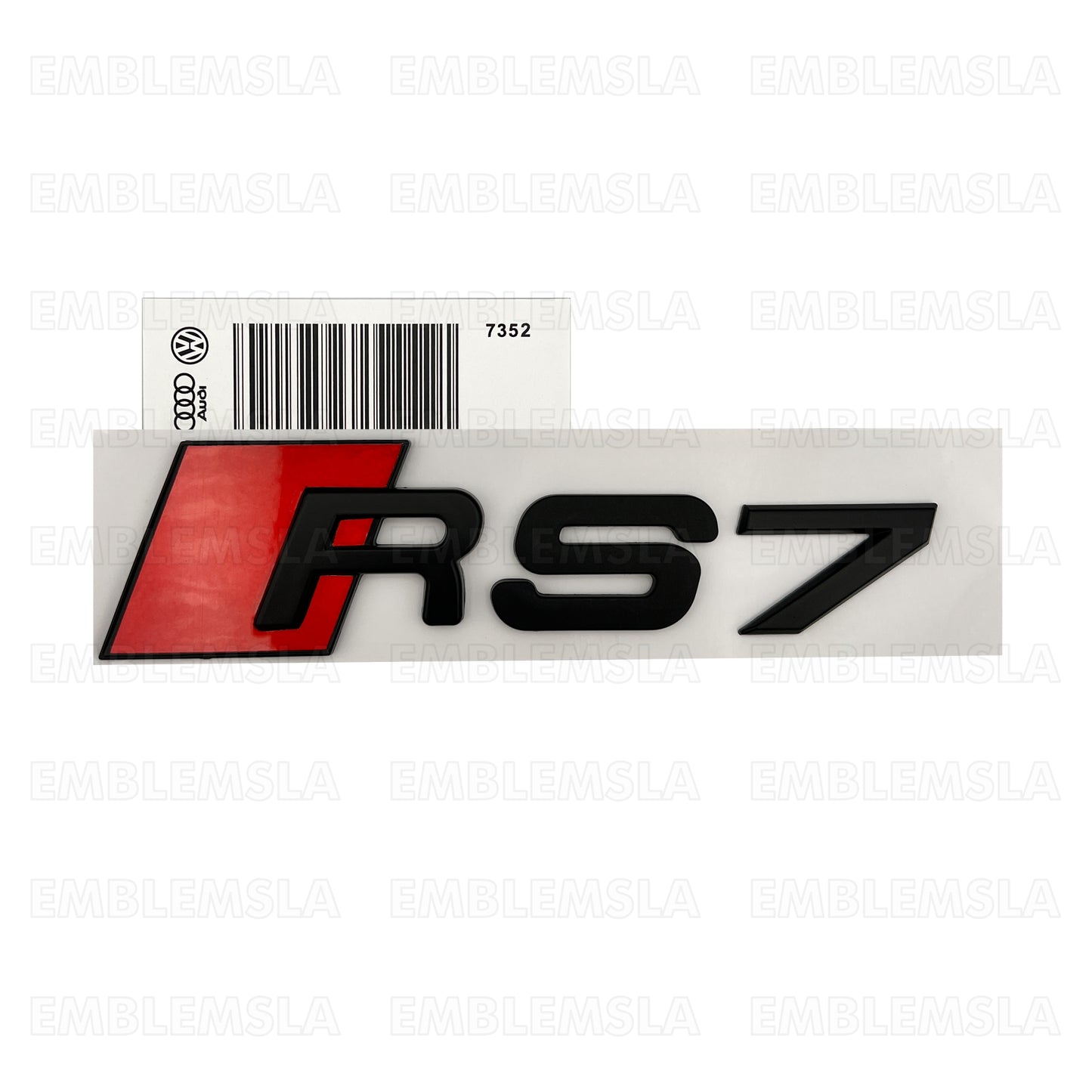 Audi RS7 Matte Black Emblem Rear Trunk Tailgate 3D Badge fit Audi RS7 A7 S7 Logo