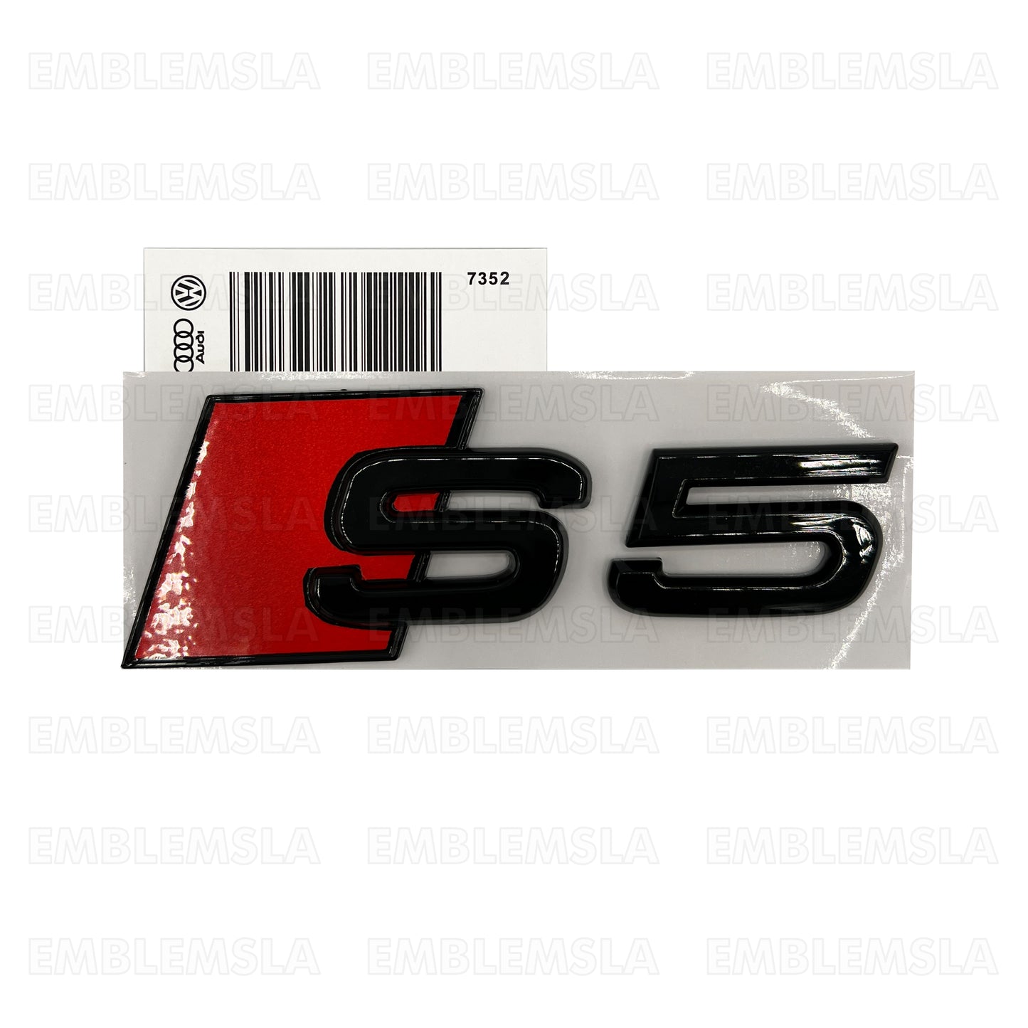 Audi S5 Gloss Black Emblem 3D Badge Rear Trunk Lid S Line Logo A5 S5
