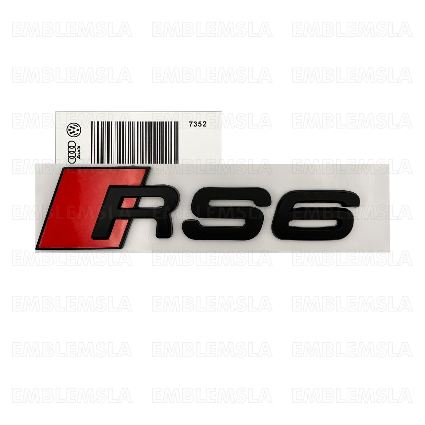 Audi RS6 Matte Black Emblem Rear Trunk 3D Badge Tailgate for Audi RS6 S6 Logo A6