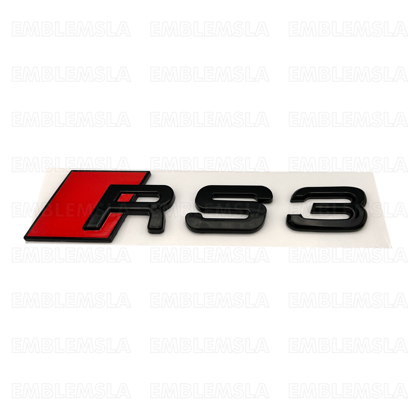 Audi RS3 Gloss Black Emblem 3D Badge Rear Trunk Tailgate for Audi RS3 S3 Logo A3