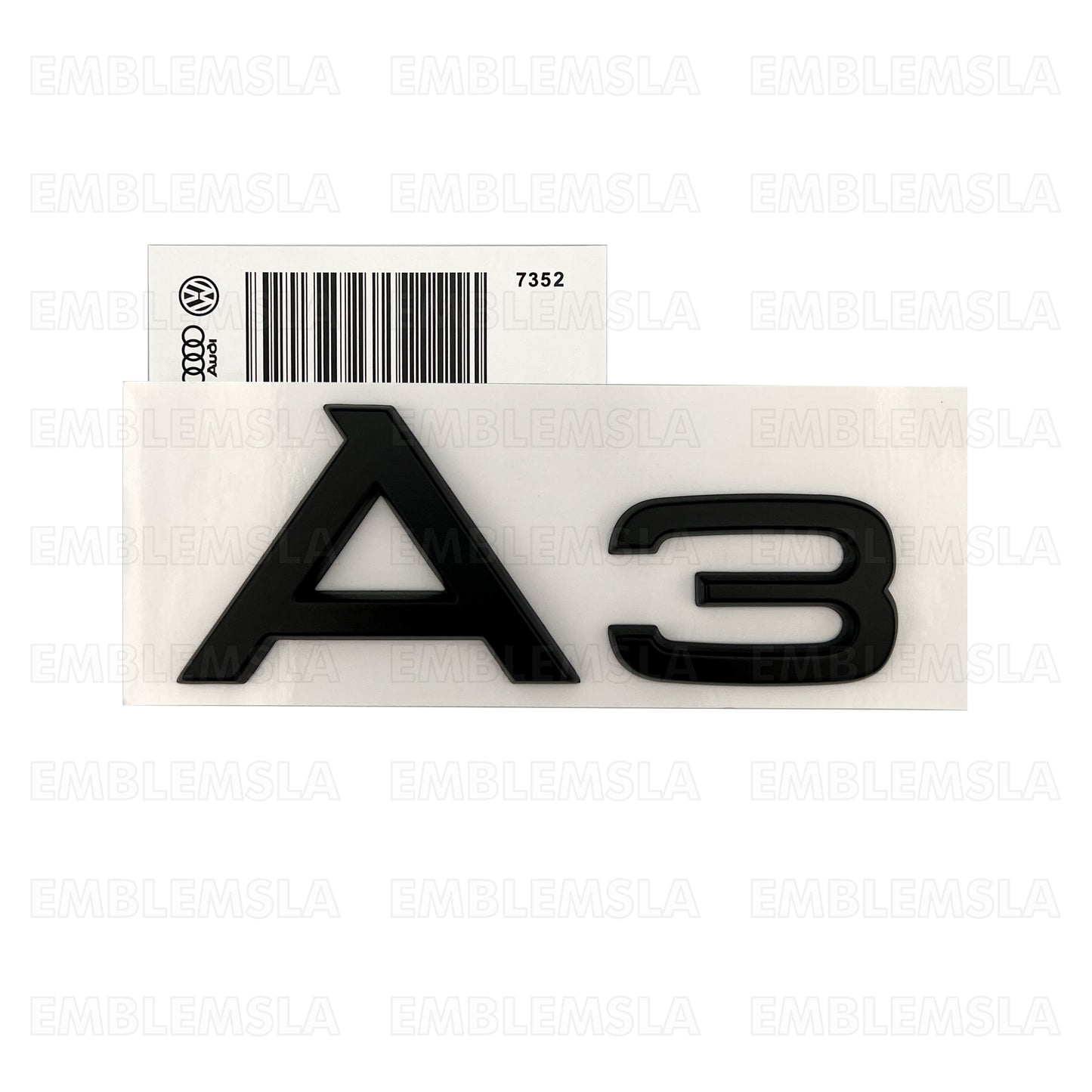 Audi A3 Matte Black Emblem Rear Trunk Lid 3D Badge for S Line Logo Nameplate