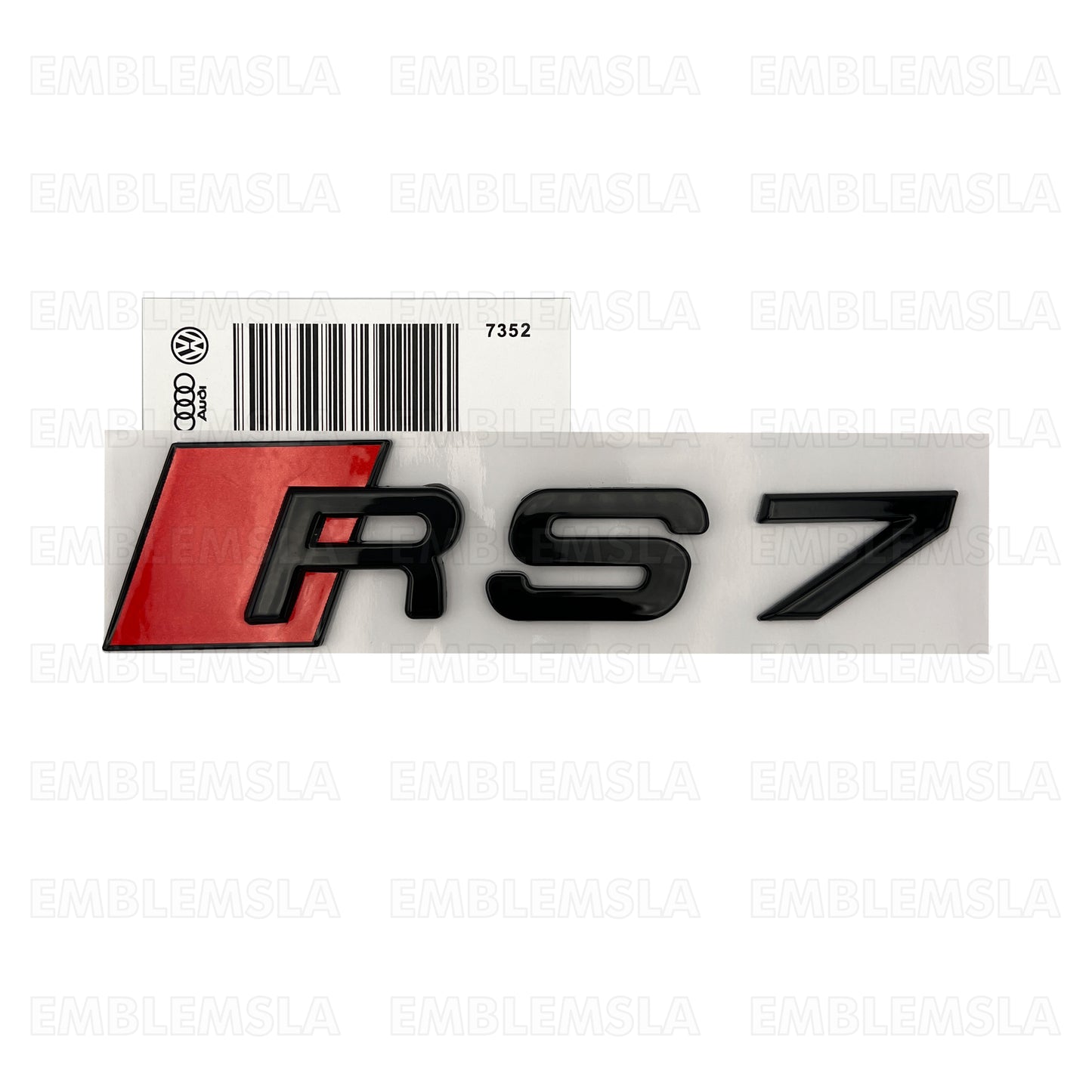 Audi RS7 Gloss Black Emblem 3D Badge Rear Trunk Tailgate fit Audi RS7 A7 S7 Logo