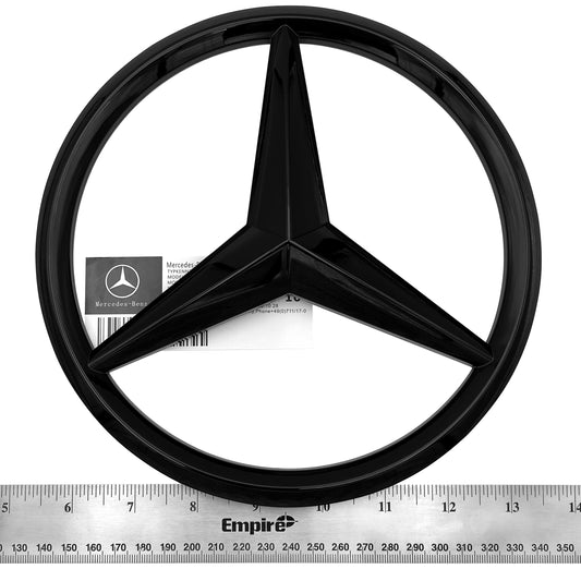 Mercedes Benz A B C E GL ML AMG Front Gloss Black Star Emblem Cover Grille Badge