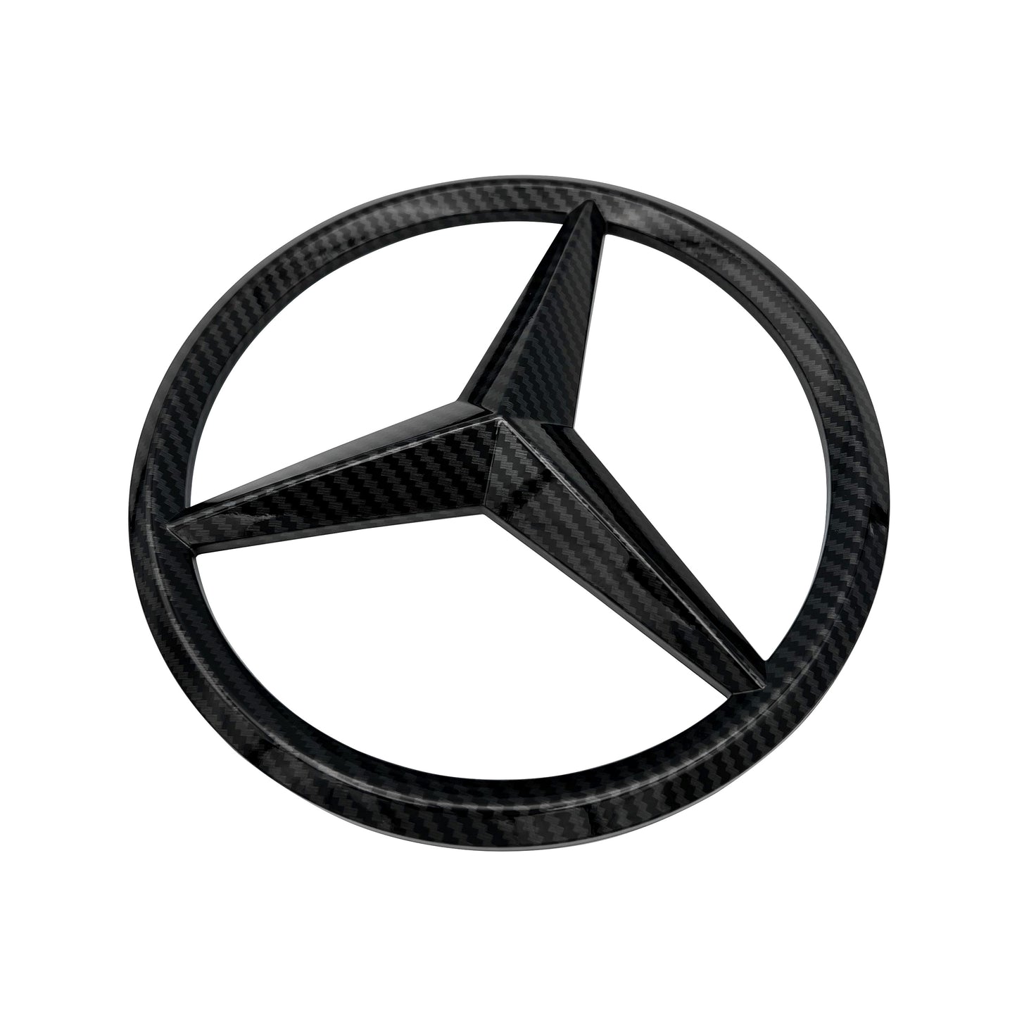 Mercedes-Benz C E GL AMG Front Star Emblem Cover Sport Carbon Fiber Look Grill Badge