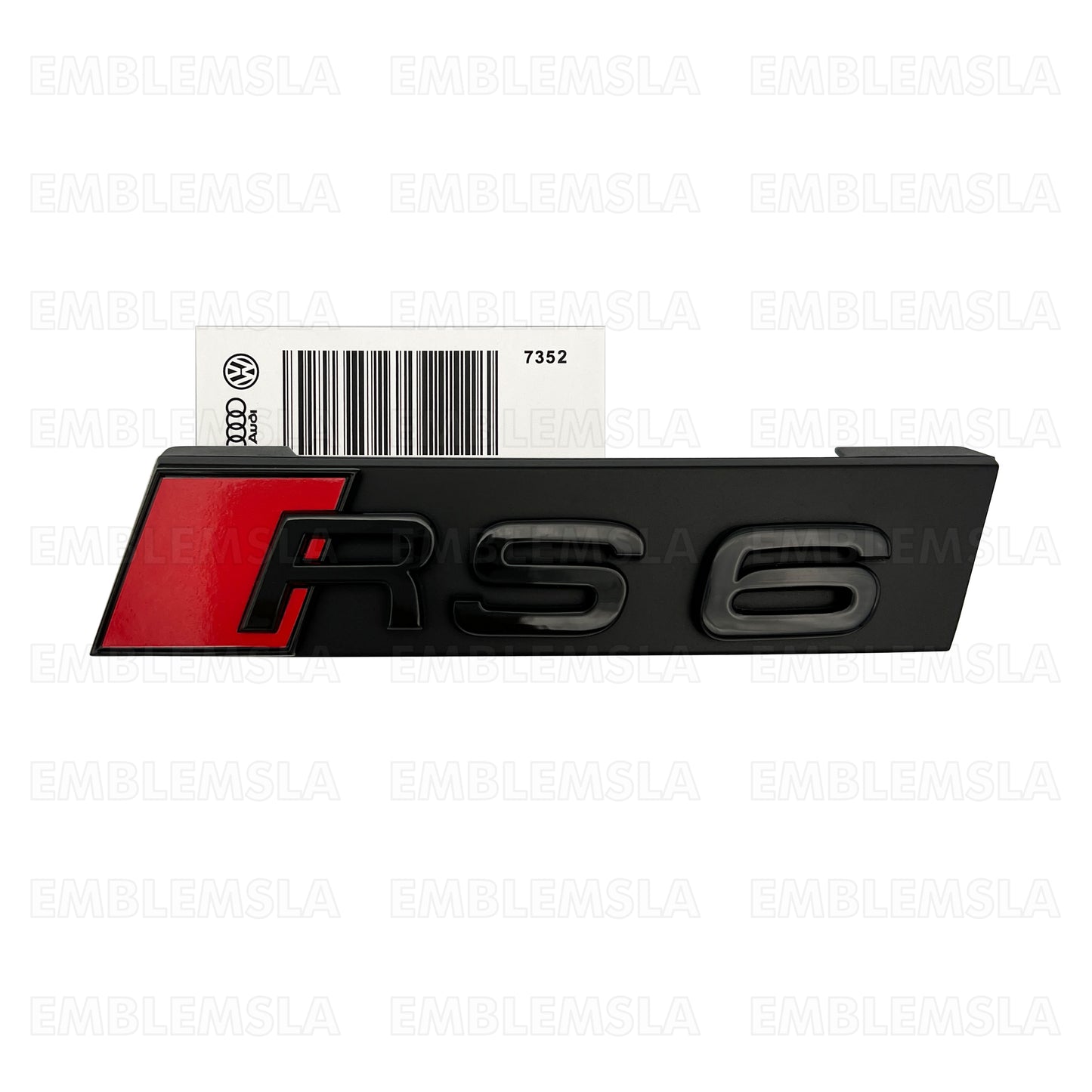 Audi RS6 Front Grill Emblem Gloss Black for RS6 A S6 Hood Grille Badge Nameplate