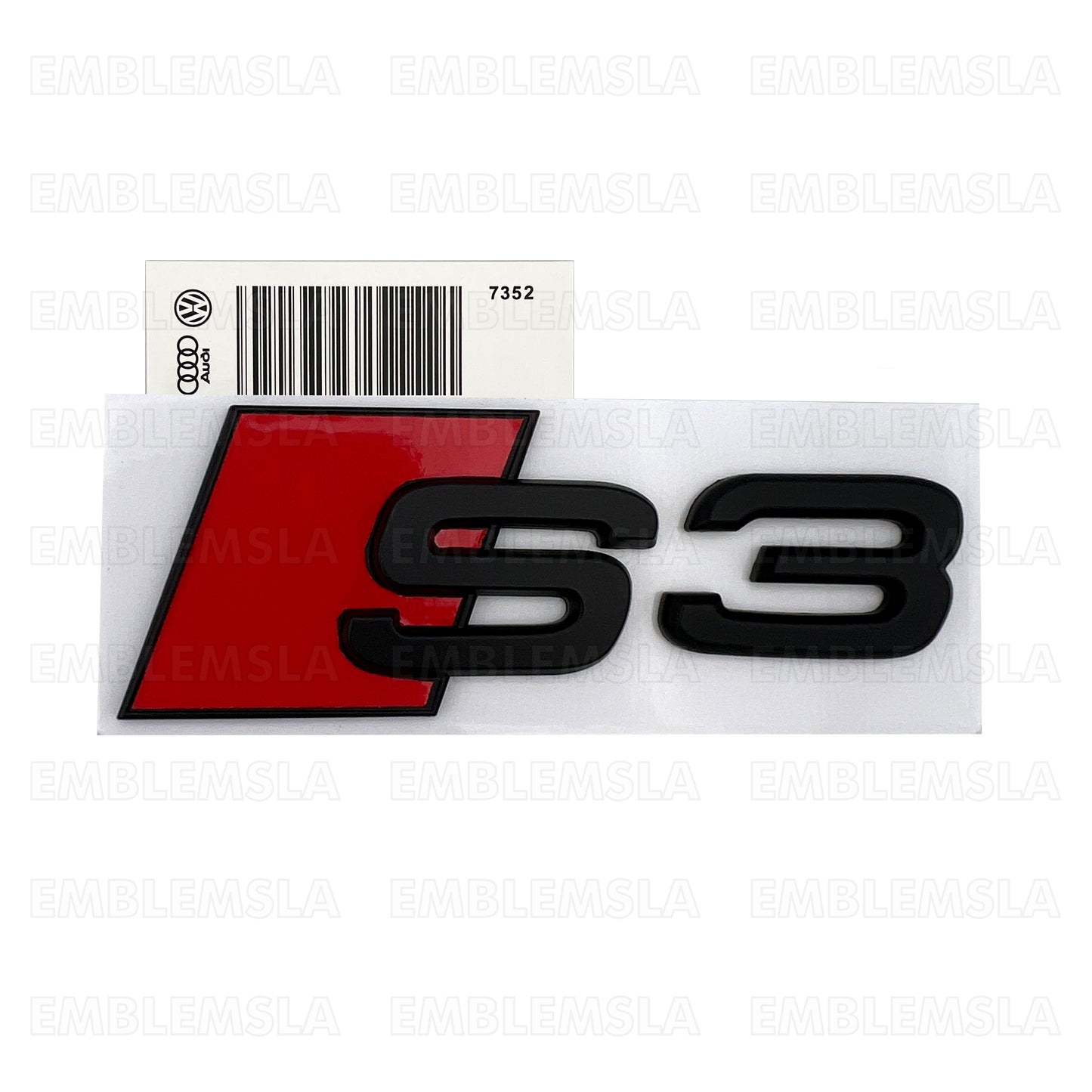 Audi S3 Matte Black Emblem 3D Badge Rear Trunk Lid for S Line Logo Nameplate