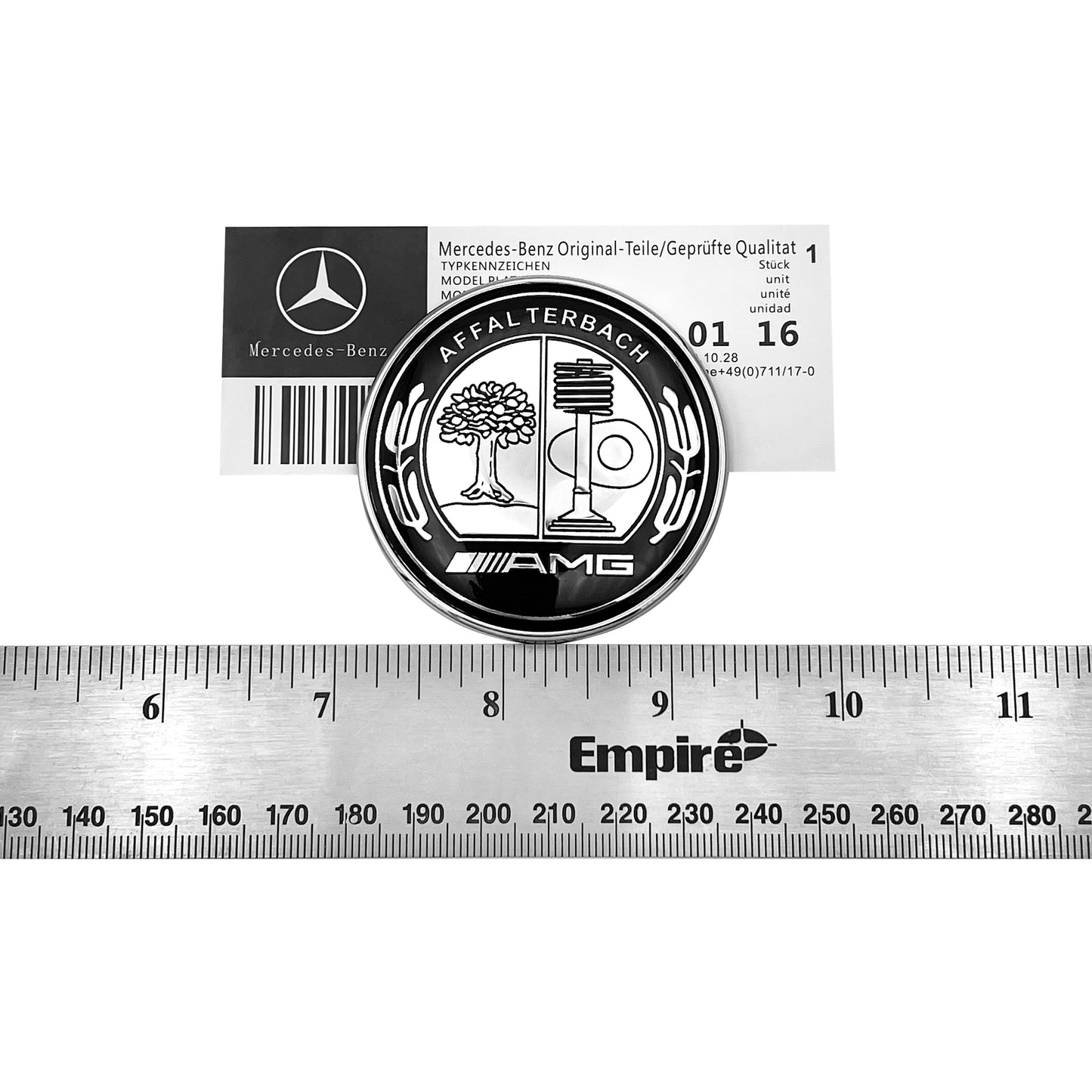 Mercedes Benz AMG Hood Emblem Affalterbach Black Chrome Apple Tree 57mm Front OE