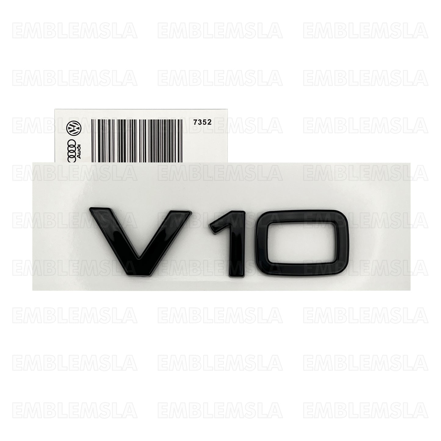 Audi V10 Emblem Gloss Black OEM Side Fender Badge A4 A5 A6 A7 S6 Q3 Q5 Q7 TT
