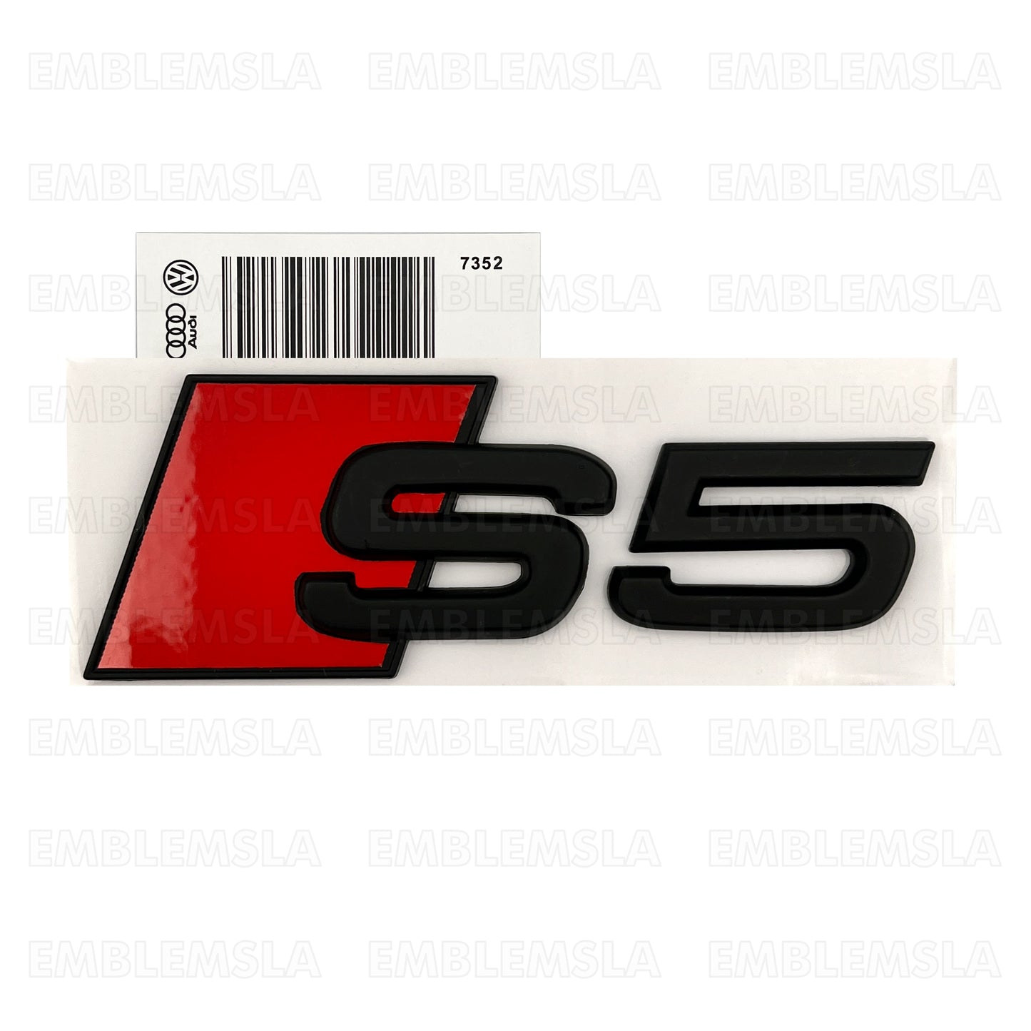 Audi S5 Matte Black Emblem 3D Badge Rear Trunk Lid Audi S Line Logo A5 S5