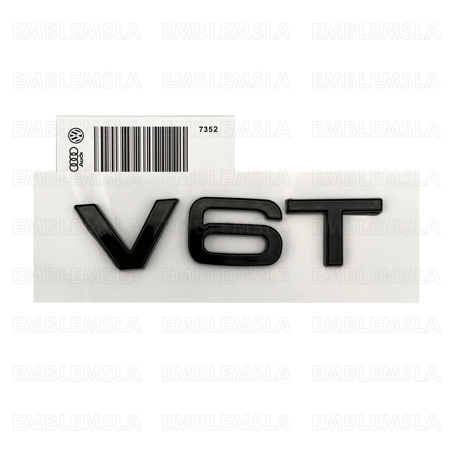Audi V6T Emblem Gloss Black OEM Side Fender Badge A4 A5 A6 A7 S6 Q3 Q5 Q7 TT