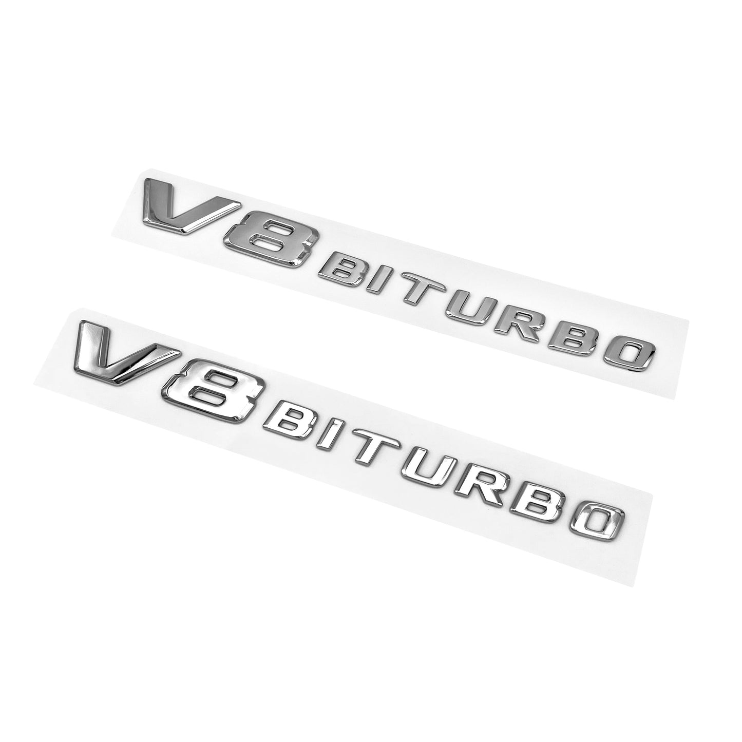 2017+ Mercedes Benz C63 E63 AMG V8 BiTurbo Emblem Chrome Side Fender 3D Badge