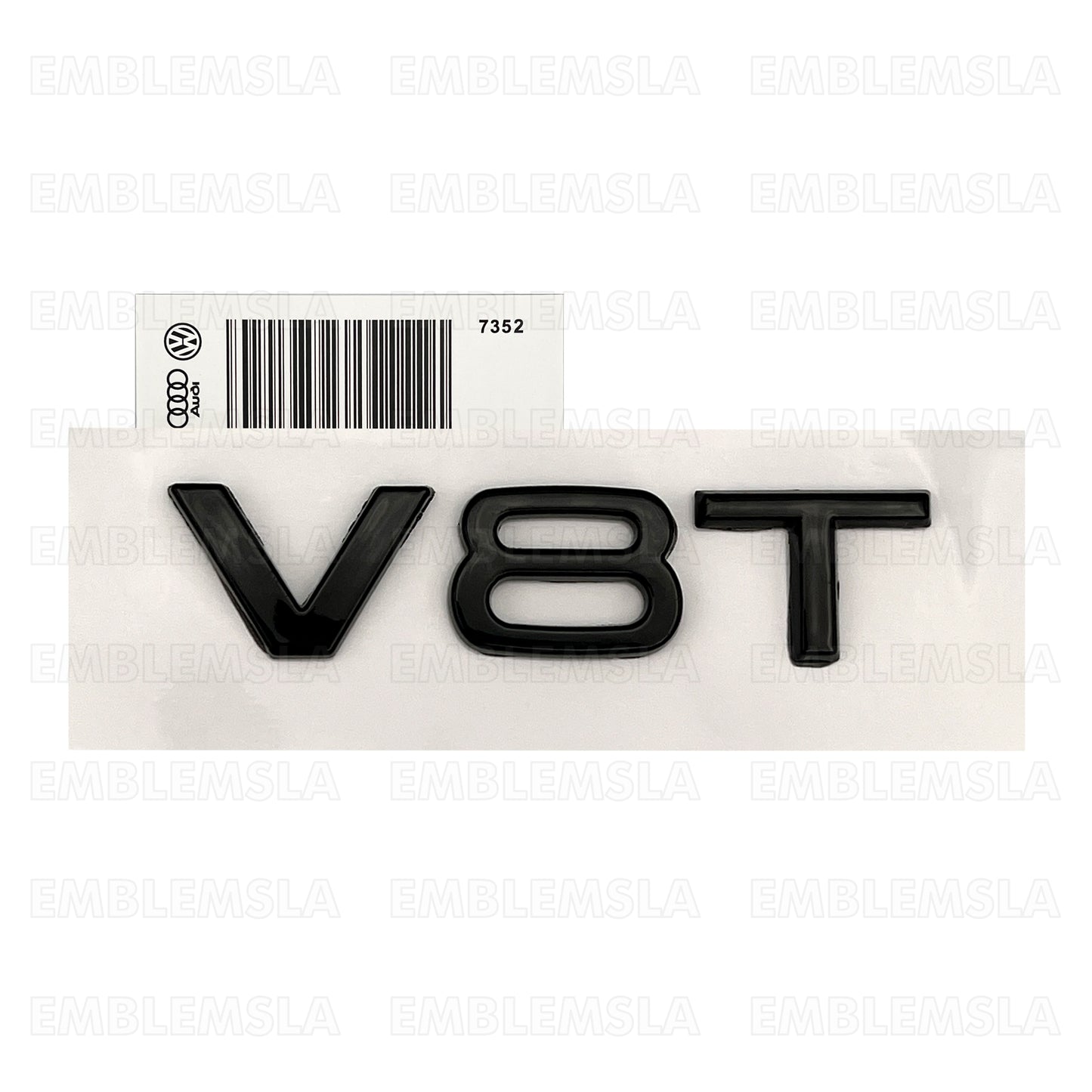 Audi V8T Emblem Gloss Black OEM Side Fender Badge A4 A5 A6 A7 S6 Q3 Q5 Q7 TT