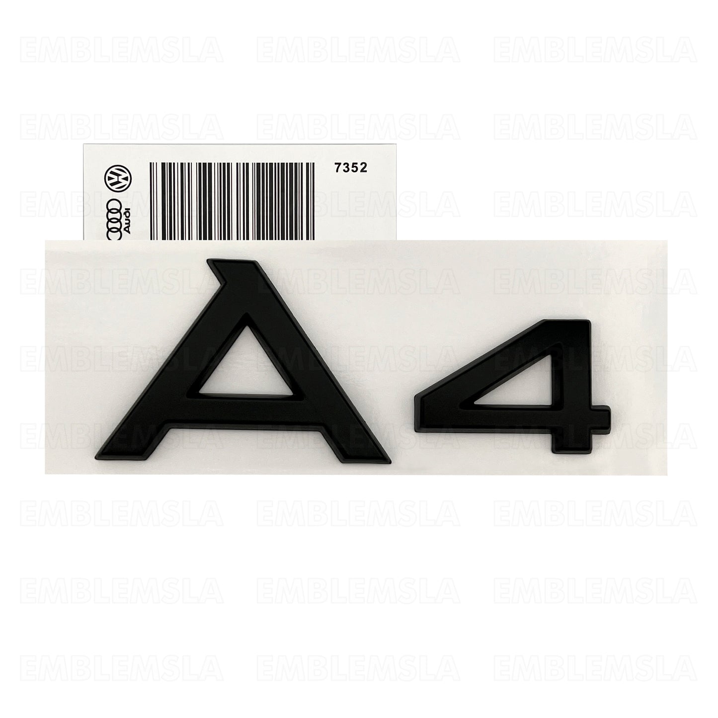 Audi A4 Matte Black Emblem 3D Rear Trunk Lid Badge OEM S Line Logo Nameplate