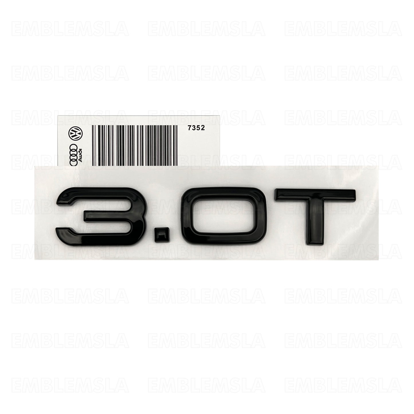 Audi 3.0T Gloss Black Emblem 3D Rear Trunk Badge Nameplate Compact S Line OEM A6