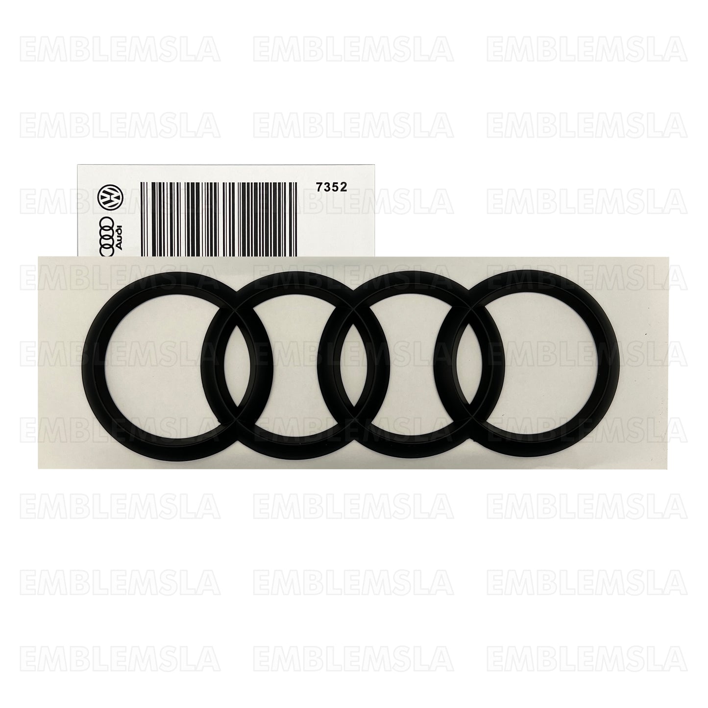 Audi A7 Rear Rings S7 RS7 Gloss Black Rear Trunk Emblem Lid Concave Curve Badge 203mm