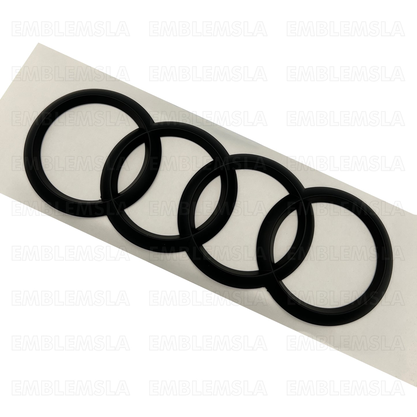 Audi A7 Rear Rings S7 RS7 Gloss Black Rear Trunk Emblem Lid Concave Curve Badge 203mm