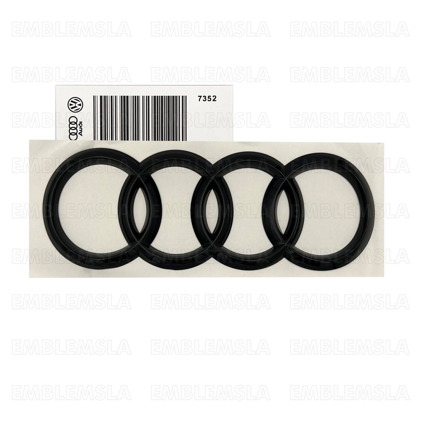 Audi Matte Black Rings Trunk Liftgate Emblem Rear Logo Badge for Q3 Q5 SQ5 Q7 A6 216mm