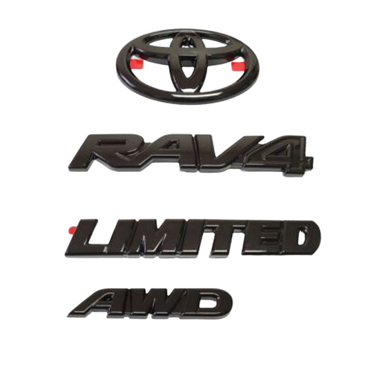 2019-2023 Toyota Rav4 4pcs Rav4 Limited Awd Gloss Black Emblem Overlay Badge