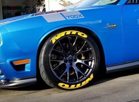 Permanent Tire Lettering Stickers Nitto Yellow set 4 wheels 1.25" for 14" to 22"